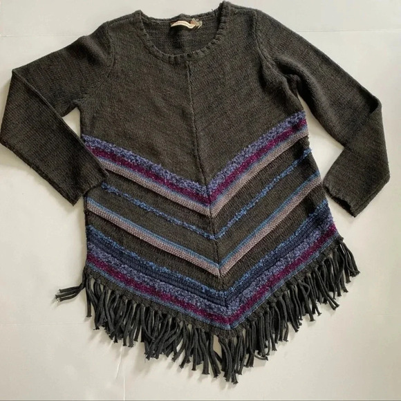 Soft Surroundings PS Foley Fringe Tunic Sweater
Wool Acrylic 38426 striped - Picture 2 of 13